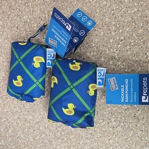 RC Pets lightweight dog Rain Poncho rain jacket rubber duck print